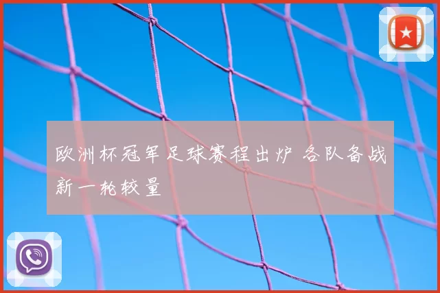 欧洲杯冠军足球赛程出炉 各队备战新一轮较量